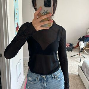 Wilfred Black mesh top